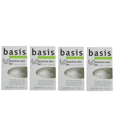 Basis Sensitive Skin Bar Soap - Pack of 4, 4 Ounce Bars - Buy Online on GoSupps.com