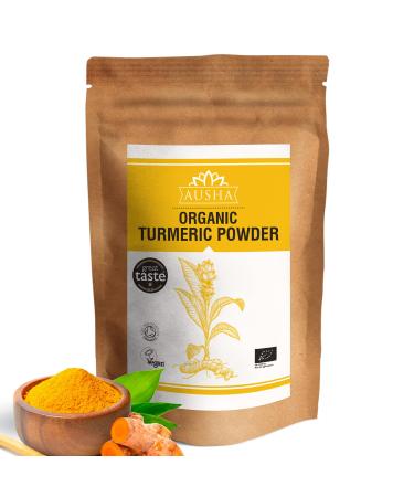 Ausha Organic Turmeric Powder 200g | 5-6% Curcumin - Double Strength | Winner Great Taste Award 2023 200 g (Pack of 1)