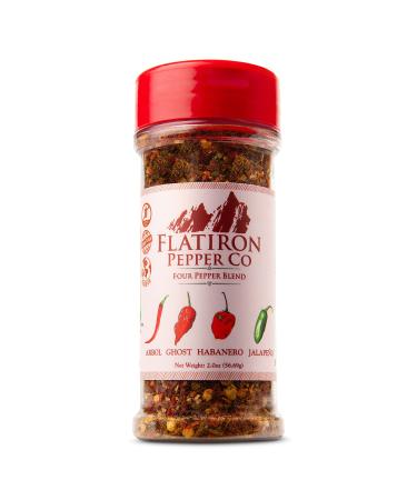 Flatiron Pepper Co - Four Pepper Blend. Premium Red Chile Flakes. Habanero - Jalapeno - Arbol - Ghost Pepper 1.8 Ounce (Pack of 1)