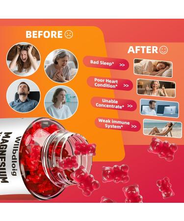 Magnesium Taurate Gummies 1000mg Complex Magnesium Taurate Glycinate Citrate Gummies -High Absorption & Sugar Free Muscle Sleep and Heart Health Support Vegan Gluten Free 60 Counts 60 Count (Pack of 1) - Buy Online on GoSupps.com