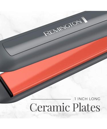 Remington S5500TA Anti-Static Flat Iron | 1 " Floating Ceramic Plates & Digital Controls | Hair Straightener - Grey/Coral | International Shipping Available - Buy Online on GoSupps.com