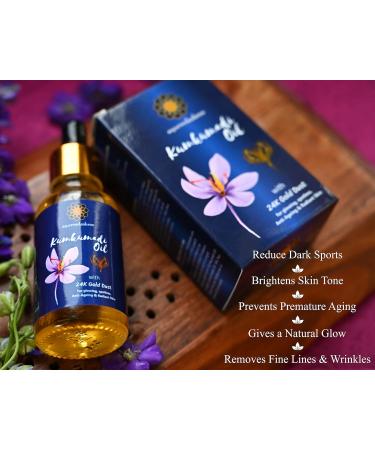 Kumkumadi Oil 30 ML with 24K Gold Flakes - Natural Herbal Blend for Radiant Skin | International Shipping Available - Buy Online on GoSupps.com