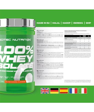 Scitec Nutrition 100% Whey Isolate - BCAA & Glutamine 700g - Sugar & Gluten-Free Salty Caramel Protein Powder - Buy Online on GoSupps.com