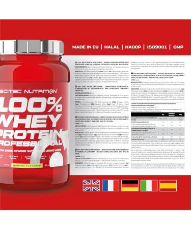Buy Scitec Nutrition 100% Whey Protein Professional - Banana Flavor (920g) | International Shipping Available - Buy Online on GoSupps.com