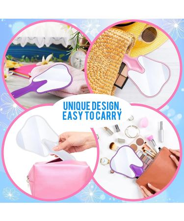6-Piece Tooth Shaped Handheld Mirrors - Cute Plastic Makeup Mirrors for Dental Decor & Salon Use - Buy Online on GoSupps.com