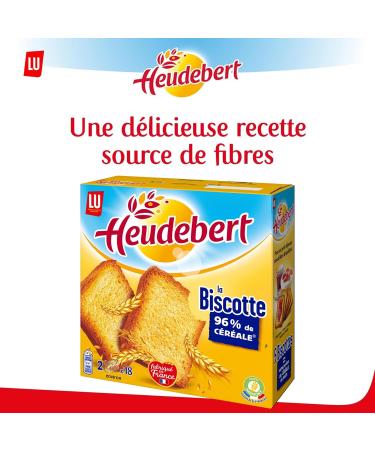 Heudebert Natural Cereal Rusks Ideal for Breakfast - Set of 4 Boxes of 2 Sachets with 36 Rusks (290 g) - Buy Online on GoSupps.com