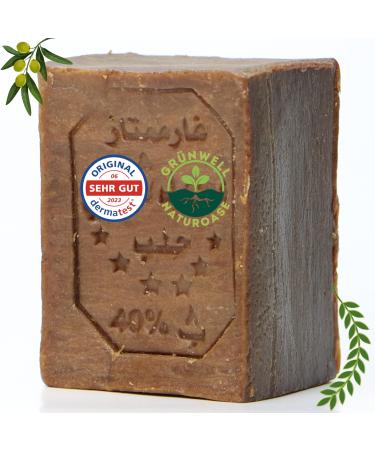 Gr nwell Naturoase Aleppo soap Original approx. 200 gr 40% laurel oil 60% olive oil olive oil soap Natural care for face and body | hair soap olive oil soap | aleppo soap natural soap | dermatest: excellent