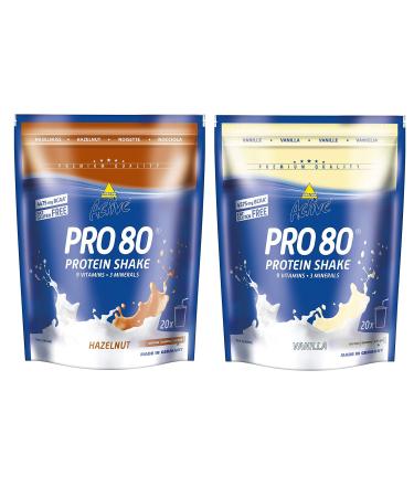 Inko Active Pro 80 Protein Shake 2 Bags (2 x 500g 1kg) Hazelnut & Vanilla - Buy Online on GoSupps.com