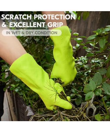 Vgo Household Gloves with Lining - Reusable Cleaning Gloves in TPE, Latex-Free, Thicker, Antislip, Multifunctional - 1 Pair Large (Lemon Green) - Buy Online on GoSupps.com