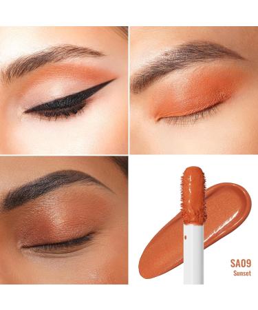 Oulac Liquid Eyeshadow Satin Finish - Multi-Use Pumpkin Orange Eyeshadow & Eye Primer | Blendable Smooth Eye Make-up Crease-Resistant Non-Greasy Vegan Cruelty-Free Sunset (SA09) - Buy Online on GoSupps.com