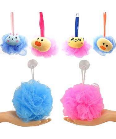 Star Brand Long Lasting Bath Sponge 6 Count | Heavy Mesh Pouf with Suction Cup | Exfoliating Shower Scrubber | Assorted Colors | Quality Bathing Essentials - Buy Online on GoSupps.com