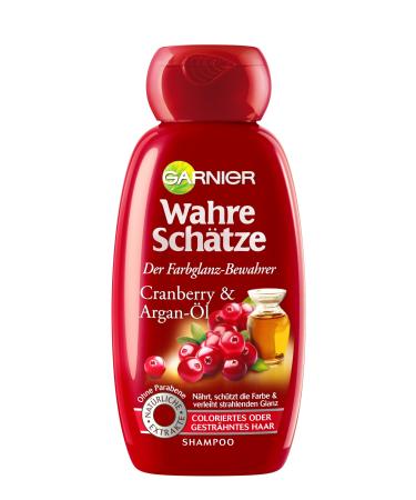 Garnier GARNIER True Treasure Shampoo/Intensive hair care to the ends/Protects hair color (with argan oil and cranberry for colored or highlighted hair Paraben-free) 1 x 250 ml