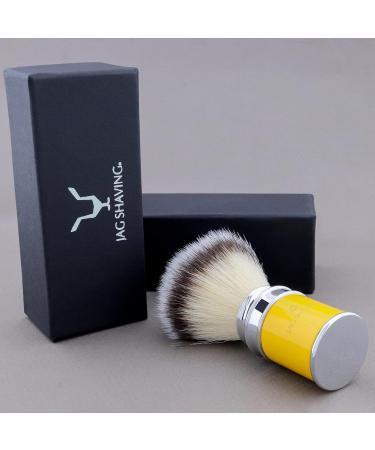 JAG Shaving Razor Brush - Synthetic Silver Spitz Hair for Men & Women - Yellow Shaving Cream Brush for Luxurious Foam - Buy Online on GoSupps.com