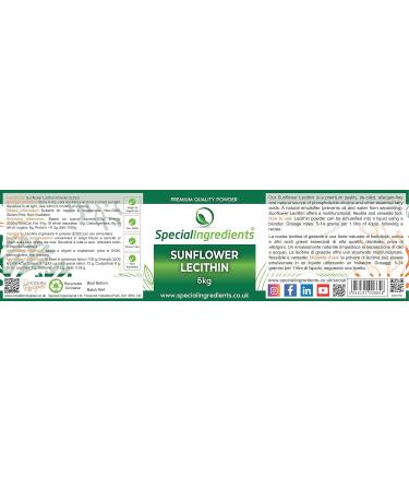 Special Ingredients Sunflower Lecithin Powder 5kg Premium Quality Vegan Non-GMO Gluten Free Recyclable Container Sunflower Lecithin Powder 5 kg (Pack of 1) - Buy Online on GoSupps.com