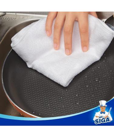 MR.SIGA Microfiber Cleaning Cloth - Pack of 12, Streak Free All-Purpose Towels, White, 32x32 cm - Buy Online on GoSupps.com