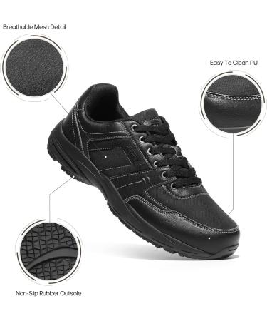 NORTIV 8 Men's Food Service Work Shoes 9.5 Black - Oil & Slip Resistant for Restaurant Kitchen - Buy Online on GoSupps.com