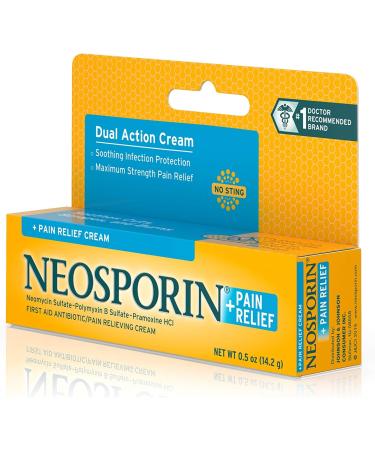 Neosporin + Pain Relief Cream 0.5 oz - Fast-Acting Relief - Buy Online on GoSupps.com