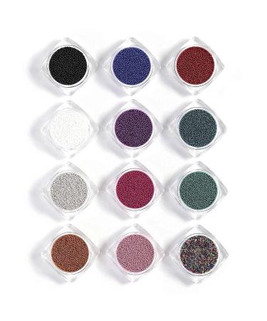 12 Colors Metallic Nail Caviar Beads Set for Nailart Decoration - Beadsland - Buy Online on GoSupps.com