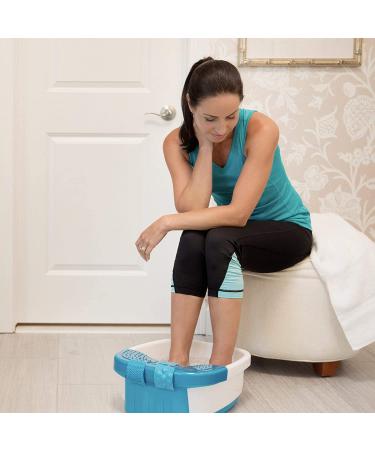 HoMedics Bubble Bliss Deluxe Foot Spa with Heat Massaging Arch - 3 Acupressure Attachments | Improves Circulation, Soothes Tired Muscles | Built-In Storage and Splash Guard | Blue - Buy Online on GoSupps.com