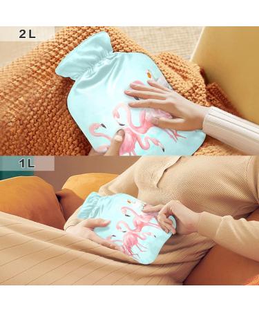 2L Heat Bottle for Pain Relief - Warm-Up Bag for Shoulders Neck & Cramps - Cute Pink Flamingos & Ducks Design - Buy Online on GoSupps.com
