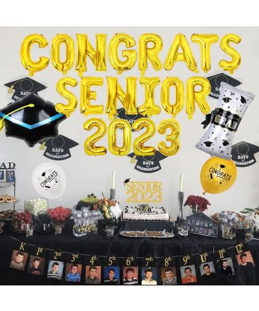 High School Graduation Decorations 2023 Senior School Graduate Party Decorations with Senior 2023 Cake Topper 1st - 12th Grade Photo Banner for Class of 2023 Graduation Decor - Buy Online on GoSupps.com