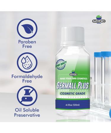 MYOC Germall Plus Natural Preservative Clear Liquid Broad Spectrum Natural Preservative Suitable for Making Soap Conditioners Lotion Creams and More (120 ml (4.05 Fl Oz)) - Buy Online on GoSupps.com