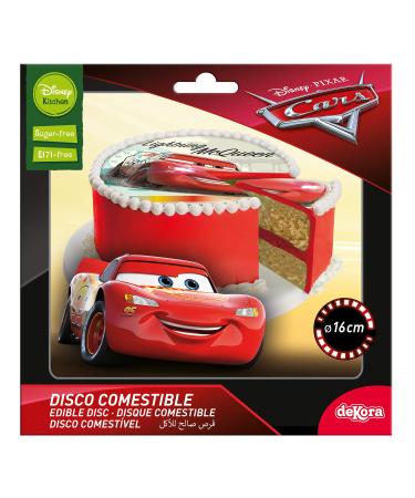 Dekora - Cars Lightning McQueen Disney Wafer Disk Children's Birthday Cake Decoration 6.3"