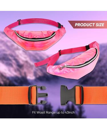 6 Pieces Holographic Fanny Pack Set Bachelorette Fanny Pack 80s Party Metallic Bag Adjustable Neon Waist Bag with 6 Pieces Hair Scrunchies for Women kids Rave Party - Buy Online on GoSupps.com
