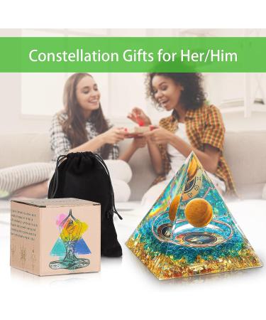 HuiJuKeJi Healing Crystals Virgo Orgonit Pyramid Constellation Gifts - 12 Companion Birthstone & Tiger Eye Stone Crystal Pyramid for Astrology Energy Healing Reiki Chakra Stone 6cm -Virgo - Buy Online on GoSupps.com