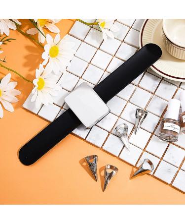 10-Piece Hair Parting Rings Set with Wrist Magnetic Holder - Pinky Hair Tool for Braiding and Selecting - Silver & Black - Buy Online on GoSupps.com