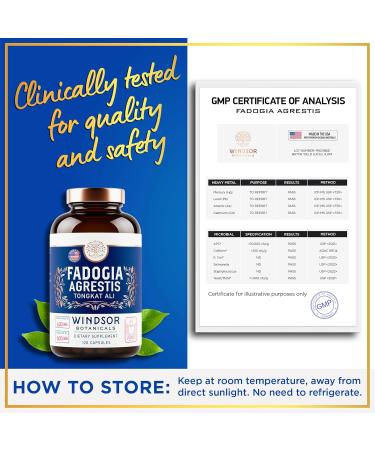 Fadogia Agrestis & Tongkat Ali Supplement - 600mg Fadogia 500mg Longjack for Men | Energy Stamina & Vitality - 120 Capsules - Buy Online on GoSupps.com
