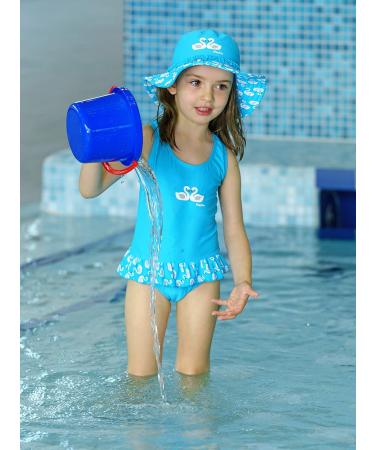 Playshoes Girls UV Protection Sun Hat - Swans Design 55/15 Turquoise - Best Sun Safety for Kids - Buy Online on GoSupps.com