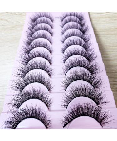 False Faux Mink Cat Eye 8D Wispy Lashes - 10 Pairs Pack for Dramatic Natural Look (15mm-8mm) - Buy Online on GoSupps.com
