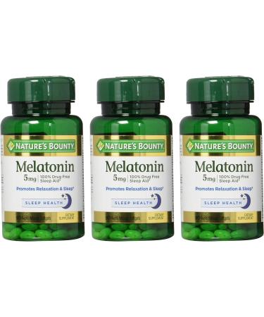 Nature's Bounty Melatonin 5mg 90 Count - Pack of 3 | Drug-Free Sleep Aid & Relaxation Supplement - Buy Online on GoSupps.com
