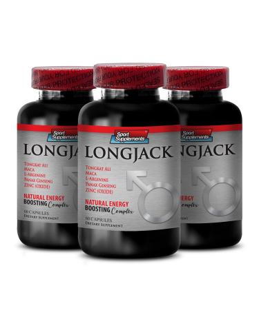 longjack root extract - LONGJACK 2170MG, EXTRA STRENGTH FORMULA - tongkat ali muira puama - longjack tongkat ali for men - maca root capsules - muira puama root extract - ginseng - 3 Bot 180 Capsules