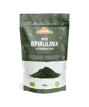 Spirulina powder bio 100g.Natural and raw spirulina algae powder.Vegan and pure.Cultivated in India in Tamil Nadu.Ideal for drinks smoothies and recipes.100 g (1 Pack) - Buy Online on GoSupps.com