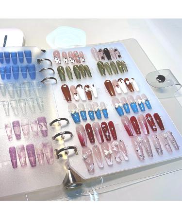Press On Nail Organizer 10 PCS Clear Empty Press On Nail Storage Press On Nail Packaging for Fake Nail Storage Nail Display Nail Salon Press On Nail Supplies Organizer with Nail Tape A5(9.44*7.08*1.18 Inch)