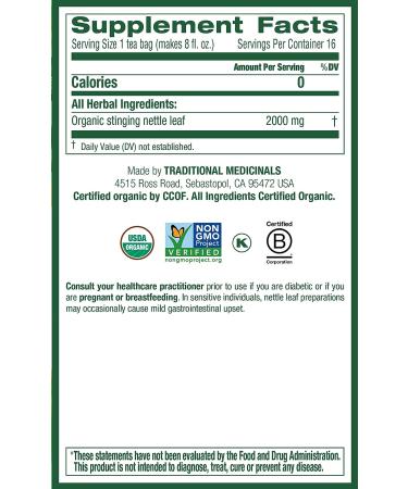 Traditional Medicinals Organic Nettle Leaf Tea - Joint Health & Wellness Support - 48 Tea Bags (Pack of 3) - Buy Online on GoSupps.com