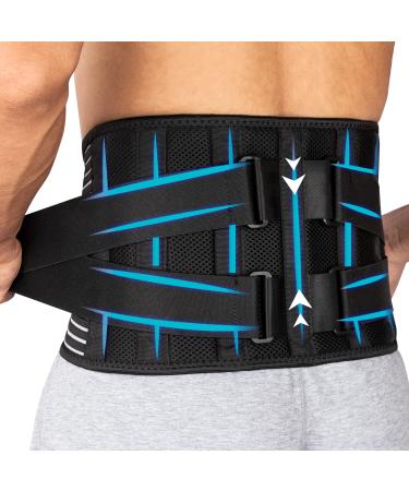Suptrust Back Brace for Men and Women, Lower Back Pain Relief with 6 Stays, Breathable Waist Lumbar Lower Back Support Belt with Dual Adjustable Straps(L/XL, Waist 90-125CM/35.4-49.2INCH)