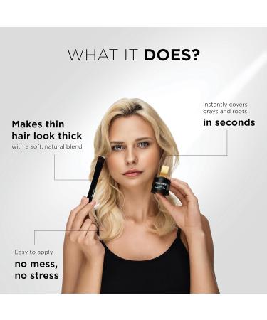 THICK FIBER Root Touch Up & Hairline Poudre avec pinceau 4 g Couvre les racines grises et les cheveux clairsem s R sistant la transpiration et l'eau Correcteur de cheveux pour taches chauves Blond 1 unit (Lot de 1) - Buy Online on GoSupps.com