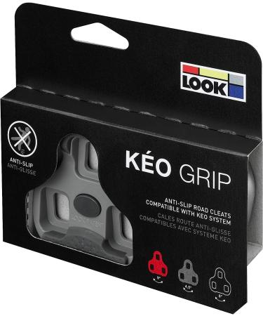 LOOK KEO Grip Cycling Cleats w/ Memory Positioner - Anti-Slip TPU Surface - Gray Color - 4.5 Angular Freedom - Buy Online on GoSupps.com