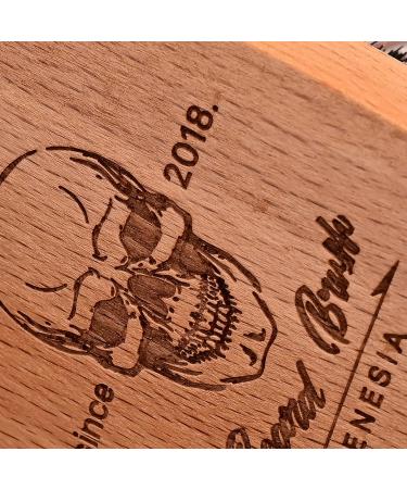 Menesia Small Soft Boar Bristle Beard Brush for Men - Pocket Travel Sized Wooden Mustache Brush (Skull Design) - Buy Online on GoSupps.com