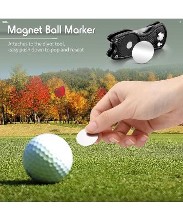 6-Pack Stainless Steel Foldable Golf Divot Tool with Magnetic Ball Marker - Black/Red - Buy Online on GoSupps.com