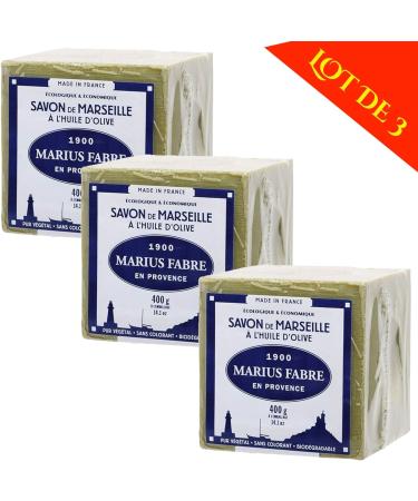 Marius Fabre - MARSEILLE SOAP - Olive Oil Cube 400 Gr - Lot of 3 Cubes 400 Gr - Buy Online on GoSupps.com