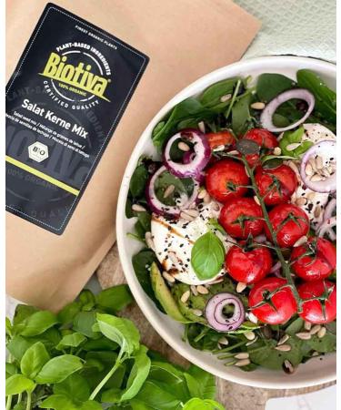 Biotiva organic salad seed mix 200g - Pine nuts sunflower seeds and pumpkin seeds from controlled cultivation - Packaged controlled and certified in Germany (DE- KO-005) - Buy Online on GoSupps.com