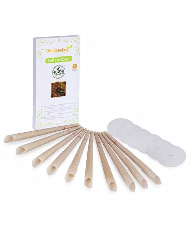 Therapeutico Natural Organic 100% Beeswax Hopi Ear Candles with FREE EBOOK |10 Hand-Crafted Candles | Medical Grade With Safety Disc and Double Wax Filter | Relaxing | - Buy Online on GoSupps.com