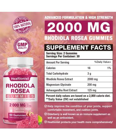 Buy Sugar-Free Rhodiola Rosea Gummies | Adaptogenic Supplement for Mood Stamina & Performance | Non-GMO Vegan - 120 Chews - Buy Online on GoSupps.com