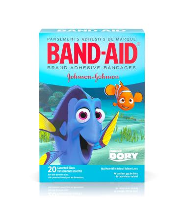 Band-Aid Brand Adhesive Bandages Disney/Pixar Finding Dory Characters Assorted Sizes 20 ct
