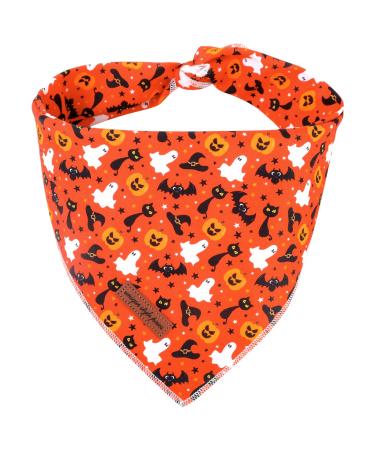 Unique Style Paws 1pcs Halloween Dog tandanas Washable Cotton Cquarter Latz adjustable dog towel for small medium-sized dogs and cats S Halloween Party