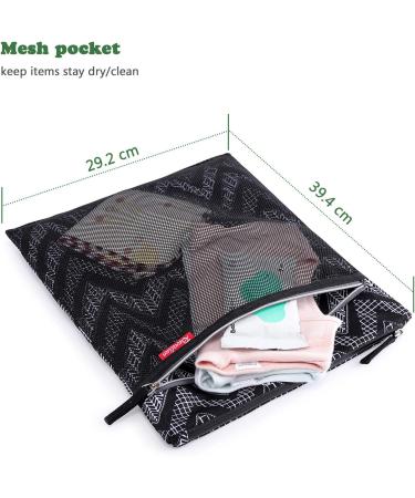 Ruvalino Wetbag Fabric Diapers & Reusable Waterproof Diaper Bag Large Zipper Organizer for Cloth Diapers & Baby Essentials (Black) - Buy Online on GoSupps.com